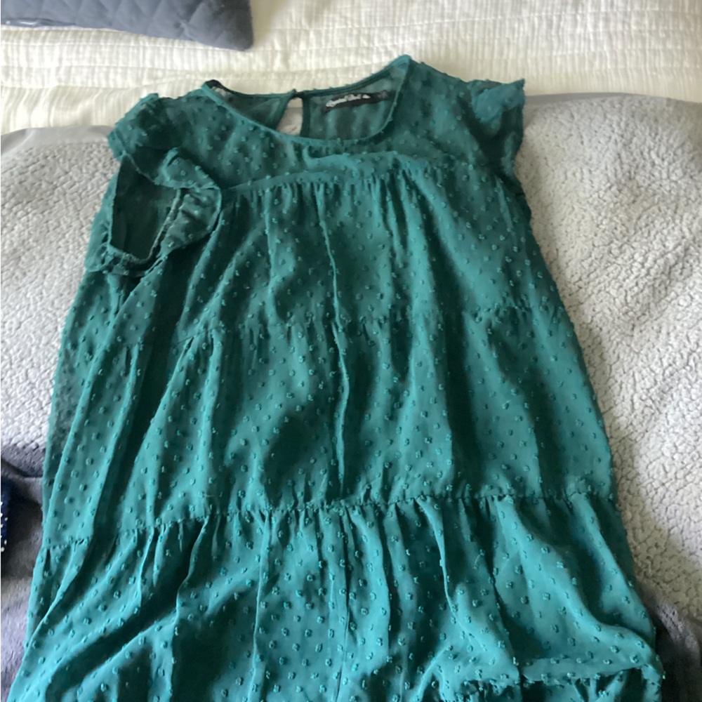 Crystal doll green dress, M, like new